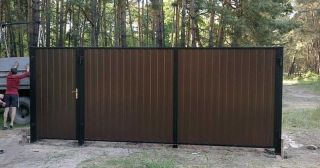 Купить распашные ворота из профнастила Кыштым, цена от 2784 руб.